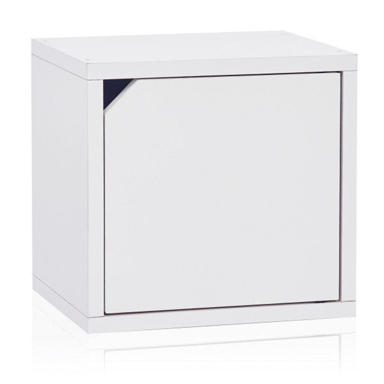 Way Basics Eco zBoard Stackable Connect Cube Storage with Door, White